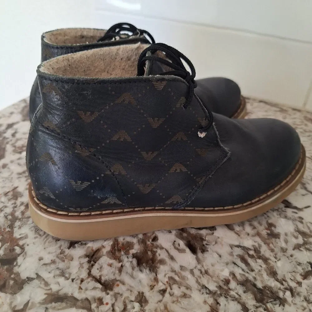 Armani Junior‎ Winter Blue Leather Boots for Kids size 13